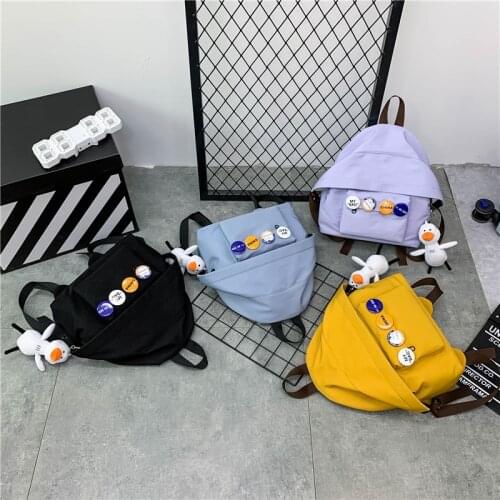 2021 Fashion Small Mini Womens Backpack for Girls School Bag Waterproof Nylon Japanese Casual Yellow Young Girls Bag Female