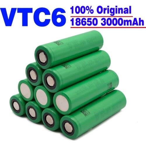VTC6 18650 3000mAh Battery 3.7V 30A High Discharge 18650 Rechargeable Batteries for US18650VTC6 Flashlight Tools Battery