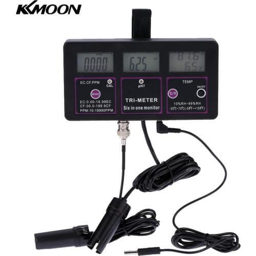 6 in 1 Water Quality Tester Monitor ph meter Multi-parameter aquarium Water Meter for test PH / Temperature / EC / CF / RH / TDS