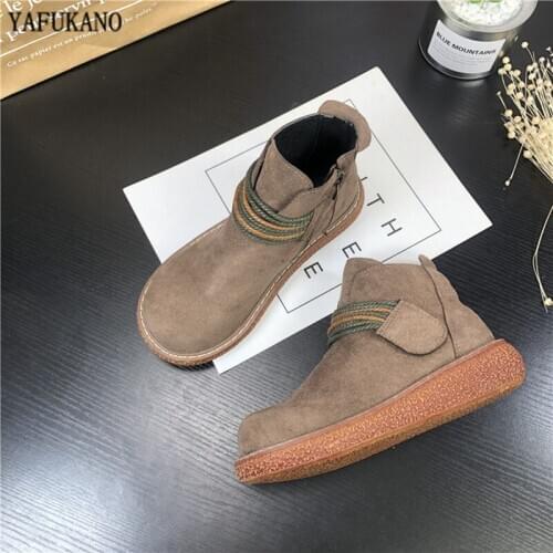 Literary Mori Girl Casual Big Head Shoes Handmade Comfort Student Martin Boots Short Boots Retro Japanese Harajuku Ankle Boots