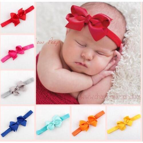 Childrens bow with a baby ribbon hair elastic head with a girl hair ornaments 20 color optional wholesale YH445
