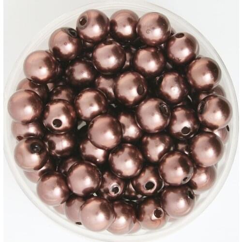 Approx 10mm Dia. 180pcs/lot Brown Round Imitation Plastic Pearl Beads Wholesale & Retail for You to DIY CN-BSG01-04BR