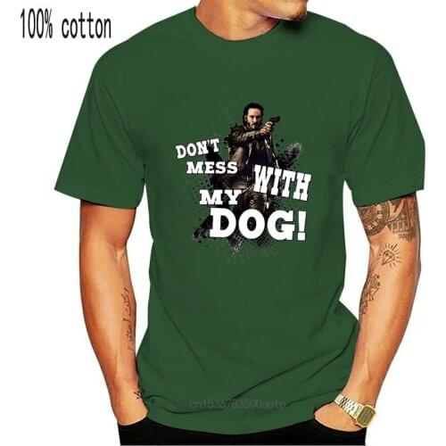 John Wick Fan-art Design T-Shirt Don't Mess with My Dog T-Shirt Brand Cotton Men Clothing Male Slim Fit T Shirt Top Tee