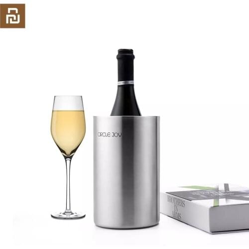 Youpin Circle Joy Stainless Steel Double Ice Bucket Mini Ice Container Red Wine Champagne Beer Barrel Cooler Bar Tools