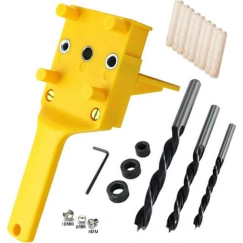 41Pcs Dowel Jig 6 8 10Mm Wood HSS Drill Bits Woodworking Jig ABS Plastic Pocket Hole Jig Drill Guide Tool For Carpentry