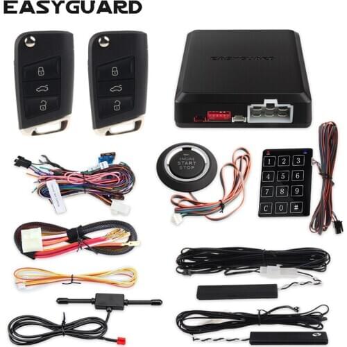 EASYGUARD smart key PKE keyless entry remote engine start keyless go touch password entry auto lock unlock car alarm system