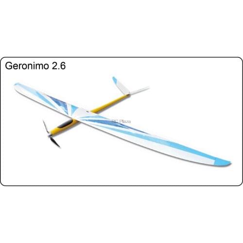 Geronimo Electric Glider 2600mm ARF with Motor +Propeller +Spinner RC Model Sailplane Fiberglass Fuselage Wood wing