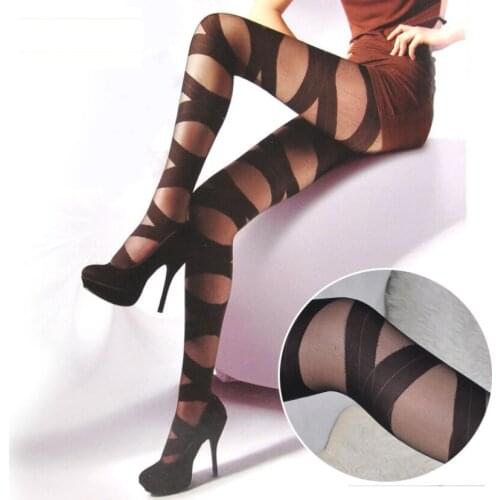 France Fashion Sexy Designs Jacquard Tights Womens Mesh Pantyhose Ladies Thin Transparent Stockings