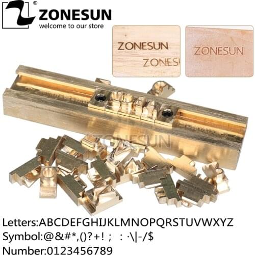 ZONESUN T Type Flexible Letters CNC Engraving Mold Hot Foil Stamping Machine Number Alphabet Symbol Custom Font Character Mold