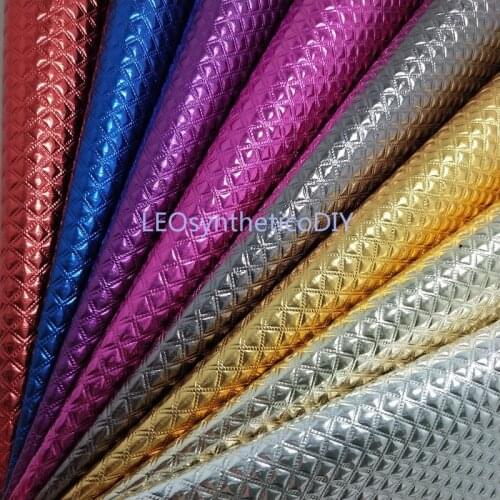 1PC 21X29CM Synthetic Letaher, Cuero Sintetico Embossed Plaids Leather For Making Bows Accessories LEOsyntheticoDIY GM5077B