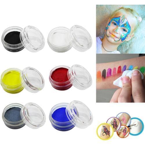 6 Coors Face Body Paint Cosmetics Water-based Matte Body Painting Pigment Stage Face Color Makeup Costume Dress Up Party Tool