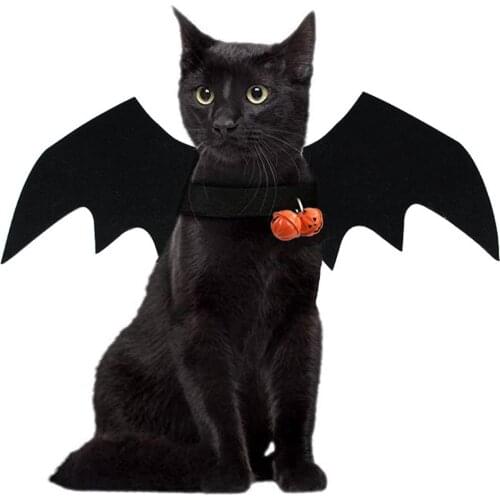 Fashion Cat Dog Costumes Bat Wings Artificial Wing Dress Up Halloween Ornament Cosplay Party Supplies Pet Products Quick-release