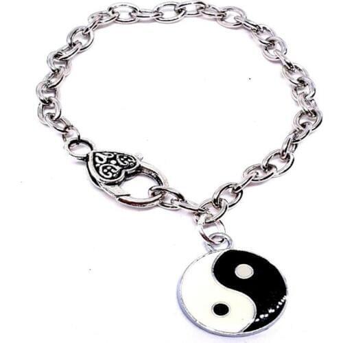 Fashion Chinese Style Yin Yang Tai Chi Bracelet For Women Men Silver Gossip Best Friends Bracelet & Pendants BFF Couple Jewelry
