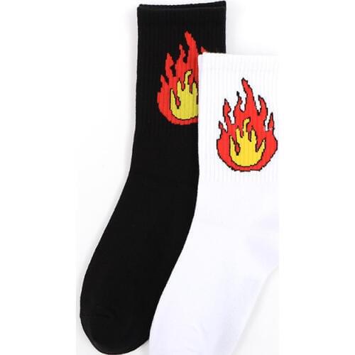 New hip-hop street flame Harajuku cartoon cotton men and women socks tide tube casual cotton lovers socks