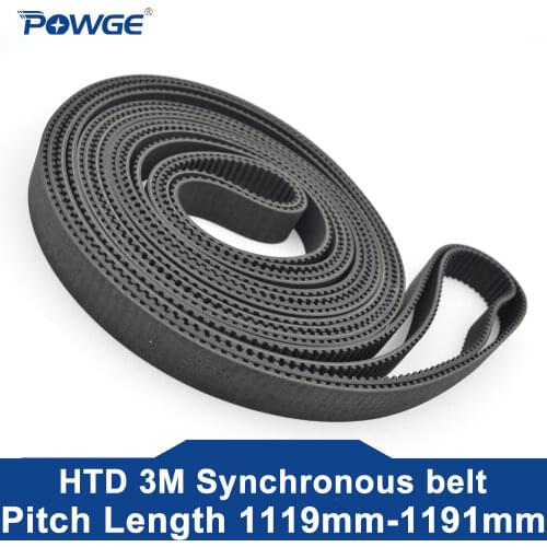 POWGE HTD 3M Timing belt C= 336 339 342 345 width 6/9/15mm Teeth 112 113 114 115 HTD3M synchronous 336-3M 339-3M 342-3M 345-3M