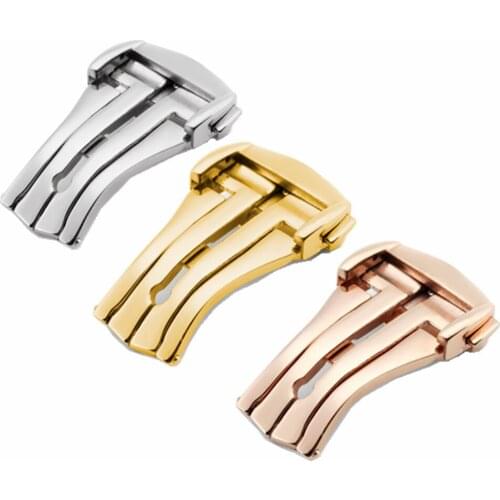 Stainless Steel Deployment Watchband Buckle Folding Clasp For Omega Watch Strap Buckle 16mm 18mm 20mm Silver Gild Rose