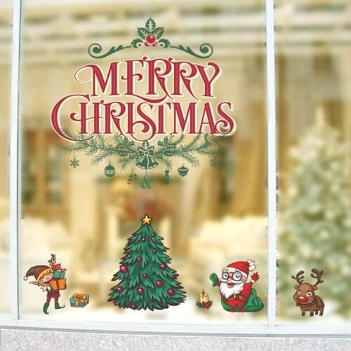 Christmas Tree Evergreen Bough Wall Stickers For Store Home Decor Festival Season Mural Art Diy Window Decal Pvc Posters
