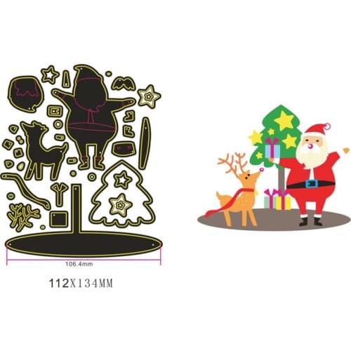 Santa Claus Elk Tree Christmas Metal Cutting Dies for DIY Scrapbooking Album Embossing Paper Cards Making Crafts Supplies 2019