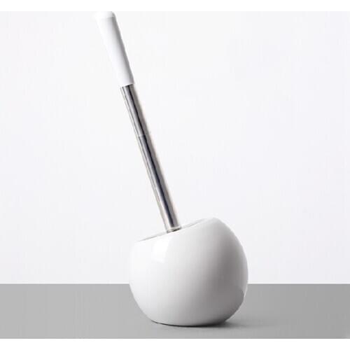 Ceramic Toilet Brush Household Bathroom Cleaning Supplies Toilet Brush Bathroom Decoration Creative Tilt Durable Toilet Brush