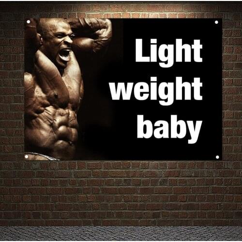 Light Weight Baby Flags Fitness Inspirational Workout Poster Muscular Hunk Tapestry Wall Art Gym Decoration Banner Wall Hanging