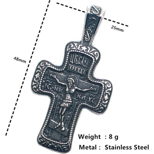 Unisex 316L Stainless Steel Newest Cross Jesus Pendant Free Chain