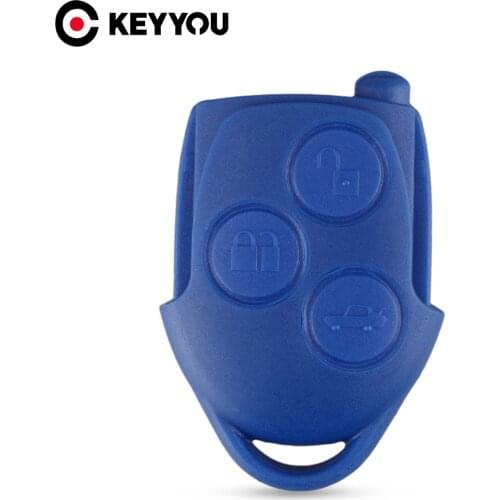 KEYYOU Replacement Blue Case 3 Buttons Remote Key Shell Cover Fob For Ford Transit 2006 2007 2008 2009 2010 2011 2012 2013 2014