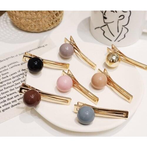 Candy Color Hairpins Bangs Hair Accessories Women Acrylic Ball Hair Clip Hairgrip for Ladies Head Jewelry Barrettes Hair Jewelry