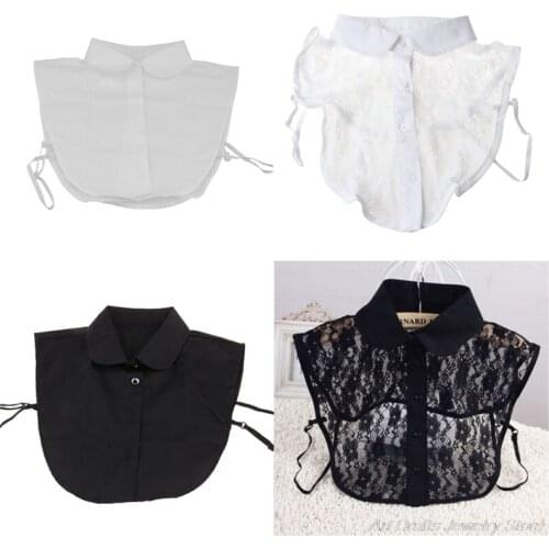 Women Pure Color Lace Detachable Lapel Choker Necklace Shirt Fake False Collar A20 21 Dropshipping