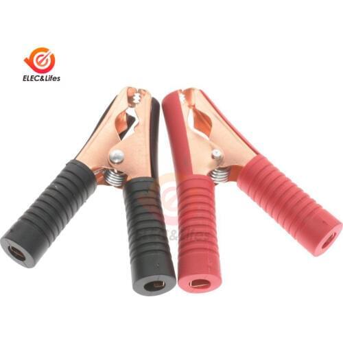 1Pair Red+Black 100A Car Alligator Clips Battery Clamps Iron plated copper Crocodile Clip for Electrical equipment testing tool