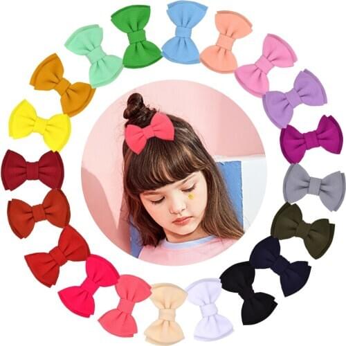 1 Piece Solid Two Layers HOT Hair Bows Boutique Hair Clip For Kids Girls NEW Handmade Hairgrips Daily Barrettes Hair Accessories