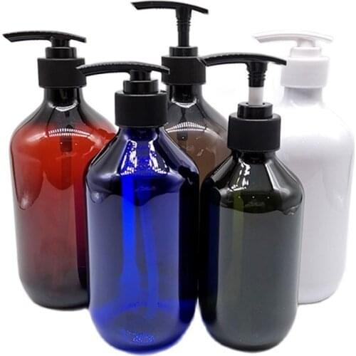100/150/200/300/400/500ml Lotion Pump Bottle PET Amber Hand Sanitizer Soap Dispenser Refillable Shampoo Shower Gel Bottles 10pcs