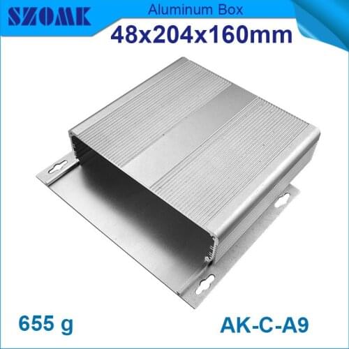 4 pieces a lot, control box electronics heatsink aluminum scrap wall mounting enclosure 48*204*160mm