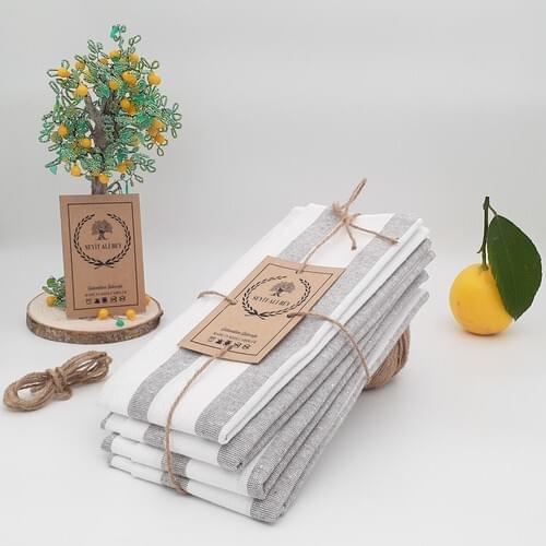 4 Pcs Traditional 100% Cotton Kitchen Drying Cloth Dish Drying Wiping Cloth Service Napkin Washable Soft Towel Highly Absorbent