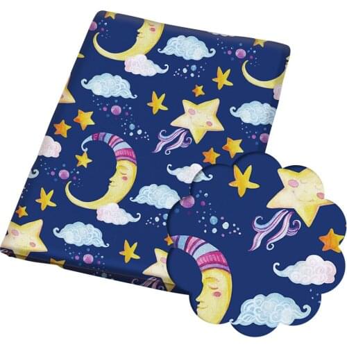 50*140cm cartoon polyester cotton fabric patchwork tissue paper childrens home textiles sewing doll clothes curtains