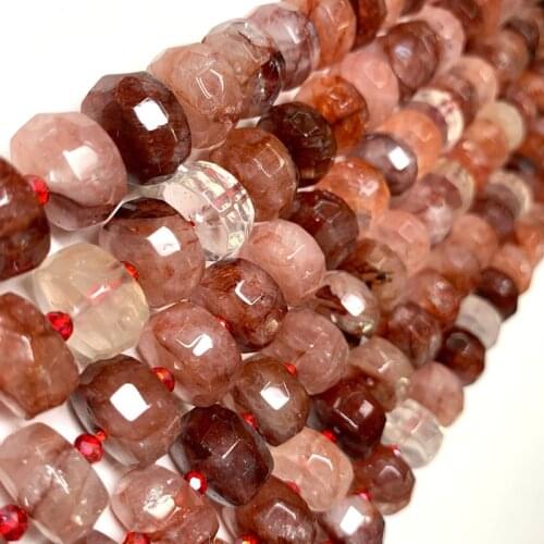 8X15mm natural red crystal Spacer Flat Round Natural Stone Loose Beads For Jewelry Making DIY Bracelet Necklace Earrings