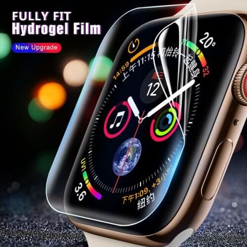9D Full Curved Soft Tempered Glass For Apple Watch 38 40 42 44mm Screen Protector iWatch band strap SE 6 Protective Glass Film