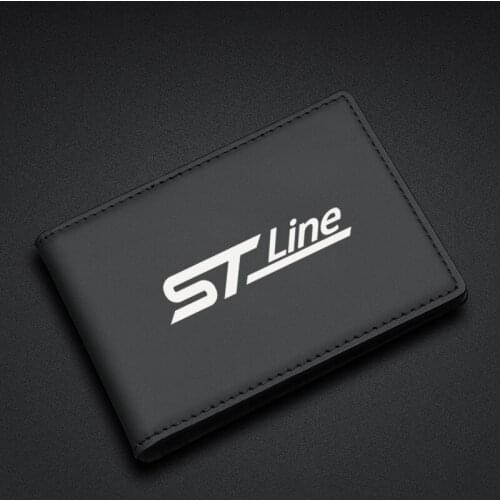 Car Premium Hand-Woven Leather Card Holder For Ford Focus MK2 ST Stline Accessories Car Styling