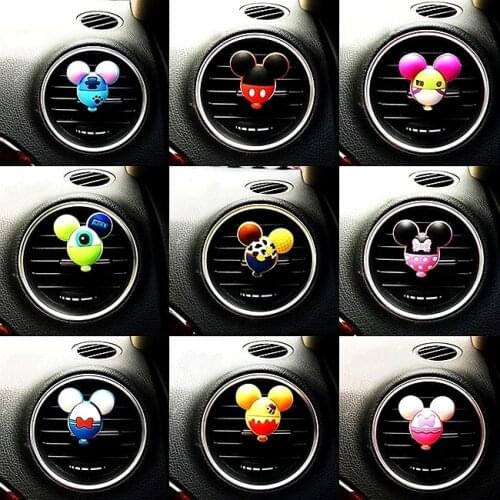 Car Air Freshener Clip Cute Fresher Cartoon Perfume Vent Fragrance PVC 2021 Cute Children Auto Accessories Solid Lemon Flavour