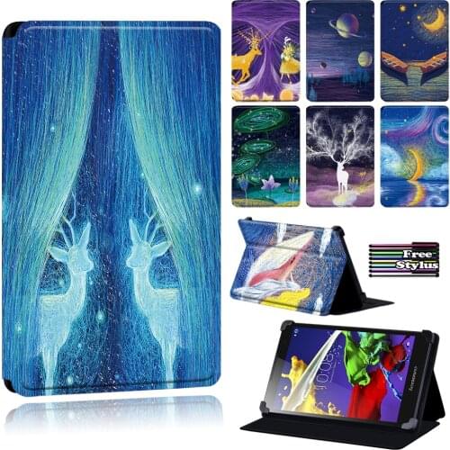 Tablet Case for Lenovo Tab 2(A7-10/A7-10F)/A10-70/Tab 2 A8/Tab 3 7 Essential/Tab 3/Tab 4(8/8 Plus/10/10 Plus) Paint Pattern +pen