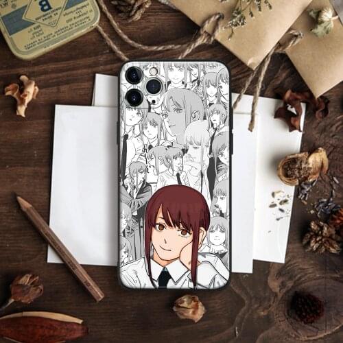 Makima Chainsaw Man Anime Phone Case For IPhone 11 12 Mini Pro XS Max 6s X XR 6 7 8 Plus SE Soft TPU Glass Cover