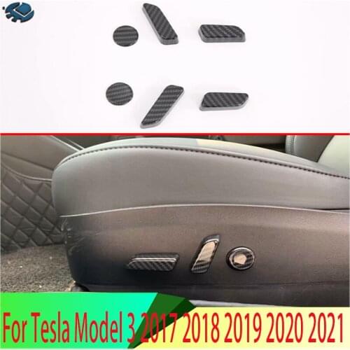 For Tesla Model 3 2017 2018 2019 Carbon Fiber Style Rear Interior Seat Adjustment Switch Knob Button Cover Trim
