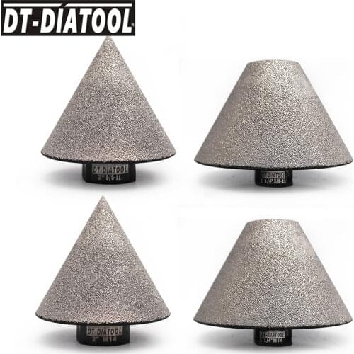 DT-DIATOOL 1pc Diamond Chamfer Finger Bit With 5/8-11 or M14 Thread Enlarge Shape Round Bevel Existing Hole