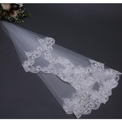 Elegant Bridal Veil 1.5m Long White/Ivory Wedding Veil Hot Sell Wedding Accessories Veu De Noiva EE705