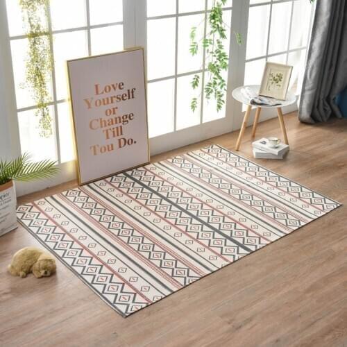 Classical Geometric Retro Carpets for Home Living Room Bohemian Style Area Rugs French Windows Study Bedroom Anti-slip Carpet