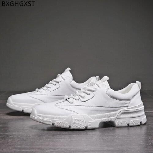 Leather Casual Shoes for Men 2021 Fashion White Sneakers Man Shoes High Quality Luxury Brand Running Chaussure Homme Zapatillas