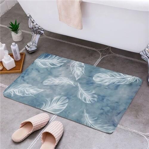 Feather Entrance Door Floor Mat Door Mat Non-Slip Foot Pad Home Welcome Carpet For Hallway Bath Kitchen Doormat