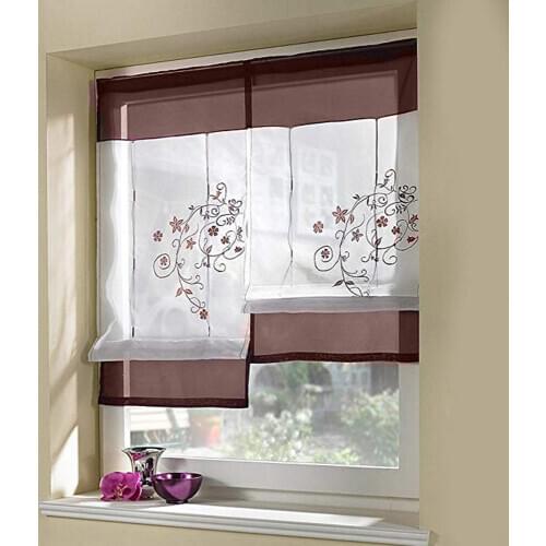 2020 New Roman Blinds Short Kitchen Curtains Solid Color Blackout Curtains Rod Pocket Modern Curtain 1 Piece