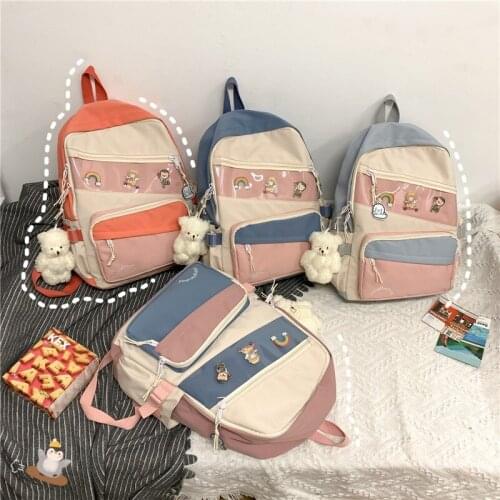 Summer 2021 New Fashion Womens Backpack Nylon Waterproof Schoolbag For Girls Casual All-match Travel Backpacks