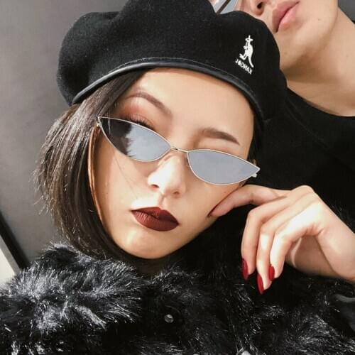 TEENYOUN Fashion Brand Designer Cat eye Sunglasses Women Vintage Metal Reflective Sun Glasses For Women Mirror Oculos De Sol