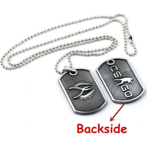 Wholesale 10pcs/lot Game CSGO T/CT Team Necklace Vintage Alloy Dog Tag Pendants For Men Gifts